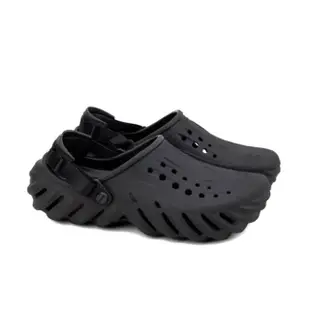 【Crocs】Crocs 卡駱馳 Echo 波波 克駱格 男女鞋(207937 黑 灰)