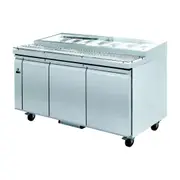 Thermaster Three Door Deluxe Pizza Prep Bench - Pizza Prep Fridges (PWB150) - PWB150