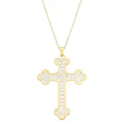9ct Yellow Gold Silver Filled Fancy Cross Pendant