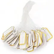500 White Paper Price Tags - Jewelry Hanging Tags with String, Ideal for Retail, Crafts & Clothing Display