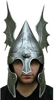 Queen Armour Medieval Knight Tournament Close Armor Helmet Replica 18GA SCA LARP Silver