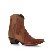 Corral® Ladies Embroidered Sand Brown Ankle Booties L5703