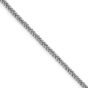 2.3mm, 14k White Gold Hollow Wheat Chain Necklace