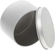 Zerodeko Metal Box with Lid Round Portable Storage Tins for Scented Candles Crafts Sleek Silver Canisters for Versatile Storage