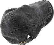 [Yardenfun] Women Black Cap Unisex News Boy Hat Ponytail Cap Vintage Beret for Spring