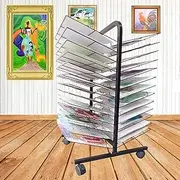 Art Easel Drying Rack, 38 Tier Art Drying Rack Easel - Metal Painting Educational Products Drying Rack for Home and Art School Oil Painting Drying, Space Saving Rack