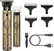 Hair Clippers for Men, Professional Electric Haircut Kit Gold Zero Gapped Beard Trimmer Cordless Rechargeable T-Bladeds Outliner Grooming Baldheaded Clipper T-Blade Quiet Hair clipper