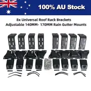 8x Universal Roof Rack Brackets Adjustable 140MM-170MM for Rain Gutter Mount 4WD