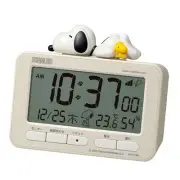 RHYTHM Snoopy Alarm Clock Digital Radio-Controlled Clock 3D Figure Electronic So