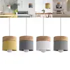 Pendant Light Modern Chandelier with Wood Pattern Metal