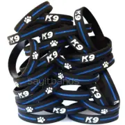 100 of K9 Wristbands - K-9 Bracelets - Thin Blue Line Canine Police Bracelet
