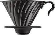 HARIO V60 Metal Coffee Dripper Coffee Drip for 1-4 Cups, Matte Black, VDMR-02-MB 3.5 x 5.7 x 4.7 inches (9.0 x 14.5 x 12.0 cm)