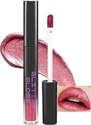 [DAGEDA] Metallic Shimmer Glitter Lip Gloss, High-Shine & Non-Sticky Glitter Lipstick, Long Lasting Waterproof Lip Makeup with Metallic 3D Diamond Shine - 03