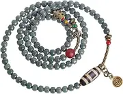 [YANYUEAZ] Prayer Beads,Beads Necklace,Bracelet, Buddhist Prayer Beads Necklace,108 Beads Bodhi Bracelet,Multilayer Beaded Bracelet Yoga Meditation Cuff Jewelry(Color:Green,Size:Small) (Color :