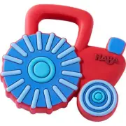 Small Red Tractor Teether for Babies Silicone Ergonomic Design 6 Months Plus