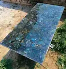 60"x30" Labradorite Stone Rectangle Dining Tabletop Custom Handmade Meeting Desk