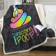 Funny Unicorn Poop Throw Blanket