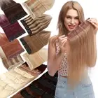 One Piece 100% Real Clip in Remy Human Hair Extensions 3/4 Full Head Highlight