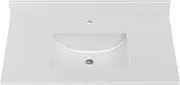 30 Inch Vanity Top with Integrated Sink White Vanity Sink Top with Rectangular Undermount Ceramic Sink Quartz Stone Single Hole Vanity Top Spacing with Backsplash Countertops for Bathroom