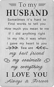 To My Husband Wallet Card, I Love You Gifts Card For Him Husband, Husband Birthday Card, Fathers Day from Wife