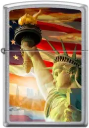 ZIPPO Statue of Liberty Sunrise, Street Chrome, New in Box