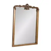 Elowyn Traditional Ornate Arched Mirror, 25 x 36, Gold, Vintage Arch Mirror