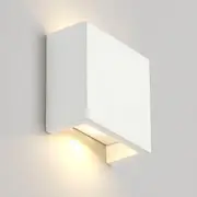 Quade Square Plaster LED Indoor Wall Light in White