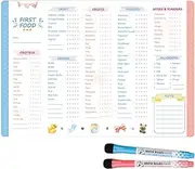 Baby's First Foods Tracker Fridge Magnet, Dry Erase Activity Poster, Solid Foods Chart, Daily Food Log, 101 Before 1, Baby Food Chart Weaning Chart, A3 Size