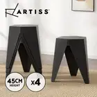 Artiss 4x Puzzle Stool Plastic Bar Stools Stackable Foot Stool Side Table Black