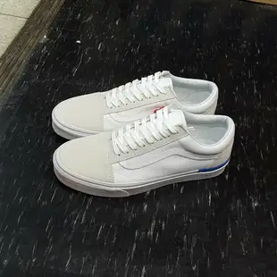 VANS Old Skool 白色 藍線 藍色 白藍 全白 帆布 麂皮 基本款 板鞋