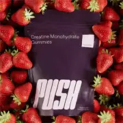 Creatine Monohydrate Gummies by PUSH: 90 Strawberry Flavoured Gummies