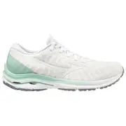 Mizuno - Womens Wave Rider 24 Waveknit Neutral Running Shoes (White/Grey Jade)