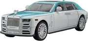 Die-cast 1:22 for Rolls Royce Phantom Car Model Music Light Doors Opened Mini Vehicle Models Ornaments Exquisite Presents Miniature Vehicle(Blue)