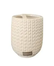Croscill Juno Tooth Brush Holder Ceramic Rare Accessories White