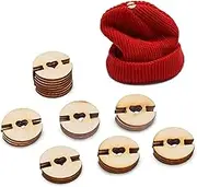 50pcs Pom Poms Buttons for Hats, 20mm Wooden Handmade Buttons Removable Love Button Faux Fur Pom Pom Holder Keepers Fastener for Knitting Beanies Caps DIY Craft Decoration