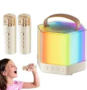 Portable Speaker, Wireless Microphone, Portable Speaker with Microphone, Multipurpose Use, Sturdy & Compact, 10.4x8.6cm/4.09x3.39 Inches for Friends Parties Outdoor Activities