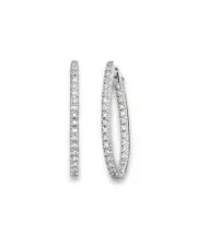 Inside Out Diamond Hoop Earrings in 14K White Gold, 0.50 ct. t. w.