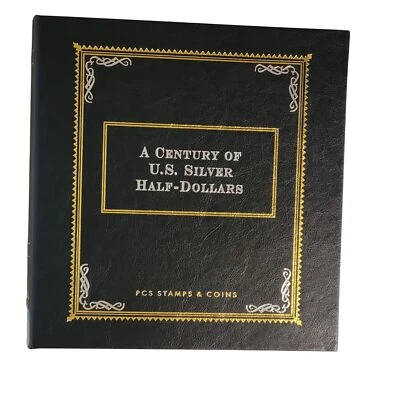 A Century Of U.S. Silver Half-Dollars Leather Coin Album By PCS Stamps & Coins