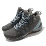 MERRELL 戶外鞋 SIREN 3 MID GTX 女鞋 登山 越野 耐磨 黃金大底 防水 中筒 灰 藍 ML84684