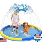 CACSPS 59" Non-Slip Splash Pad for Kids and Dog, Thicken Sprinkler Pool Summe