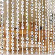 Boshen 3FTx6.5FT Crystal Beaded Curtain Door Beads 36 Strands Clear Acrylic Beads Hanging Room Divider Crystal Iridescent Diamond Cut Curtain Doorway Curtain for Room Doorway Divider Party Decor