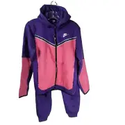 Nike Sportswear Tech Fleece Hoodie / Pant Set Youth 3XL Pink Causal Athleisure