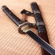 T10 Clay Tempered Tachi Japanese Samurai Katana Sword Rosewood Saya Real Hamon