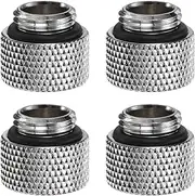4pcs Water Cooling Adapter G1/4" Thread Male to Female 0.39" Column Length Mini Compression Fitting Copper Extender Fitting with O-Ring for Computer PC Water Cooled System, Silver