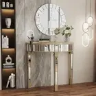 Exqusite Curved Mirrored Console Table Vanity Table Hall Table Entrance Furnitur