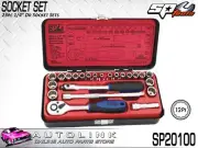 SP TOOLS SOCKET SET - 23PC 1/4"DR 12PT - METRIC/SAE CHROME VANADIUM ( SP20100 )