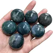 Moss Agate Small Crystal Ball Polished Stones Sphere Sculpture Figurine Healing Gemstones Reiki Feng Shui Home Office Decor Balls - 7 Pcs