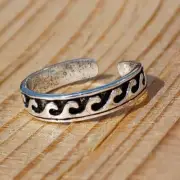 Daily Use Solid Metal Unique Style Toe Ring For Women's White Gold Plated Silver
