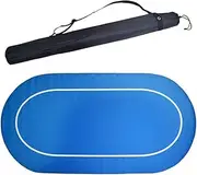 TX GIRL Texas Hold'em Poker Layouts Baccarat Poker Chip Table Mat Oval Rubber Poker Gambing Mat Blue Table Cloth NO Printing 180 * 90cm (Size : 180 * 90cm)