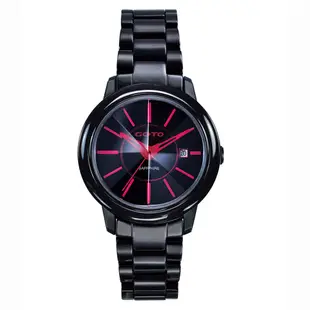GOTO 冒險輕盈時尚經陶瓷手錶-黑x紅